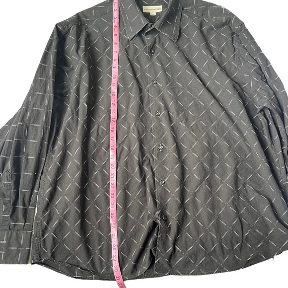 Pronto Uomo Mens Black Check Print Long Sleeve Shirt Size XXL - Picture 9 of 12